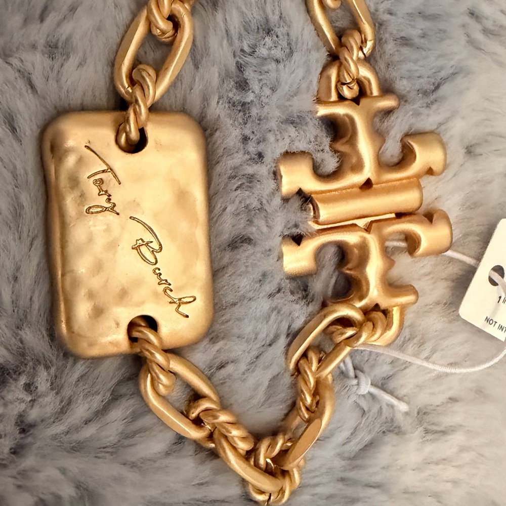 Tory Burch Gold Logo Chunky Chain Bracelet